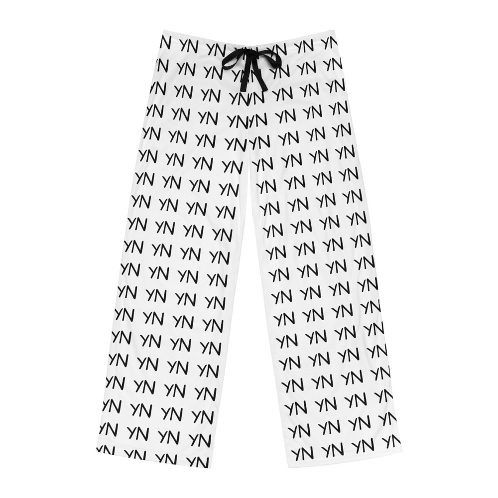 White and Black YN Pattern Pajamas with Drawstring